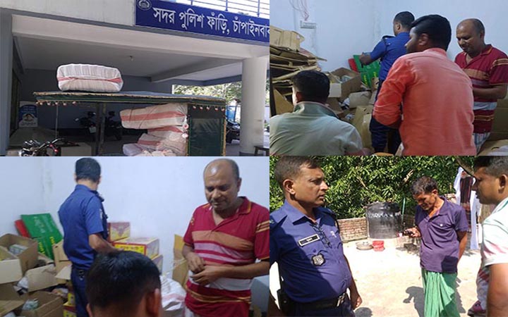 চাঁপাইনবাবগঞ্জে বিপুল পরিমান জাল ব্যান্ডরোল যুক্ত বিড়ি জব্দ